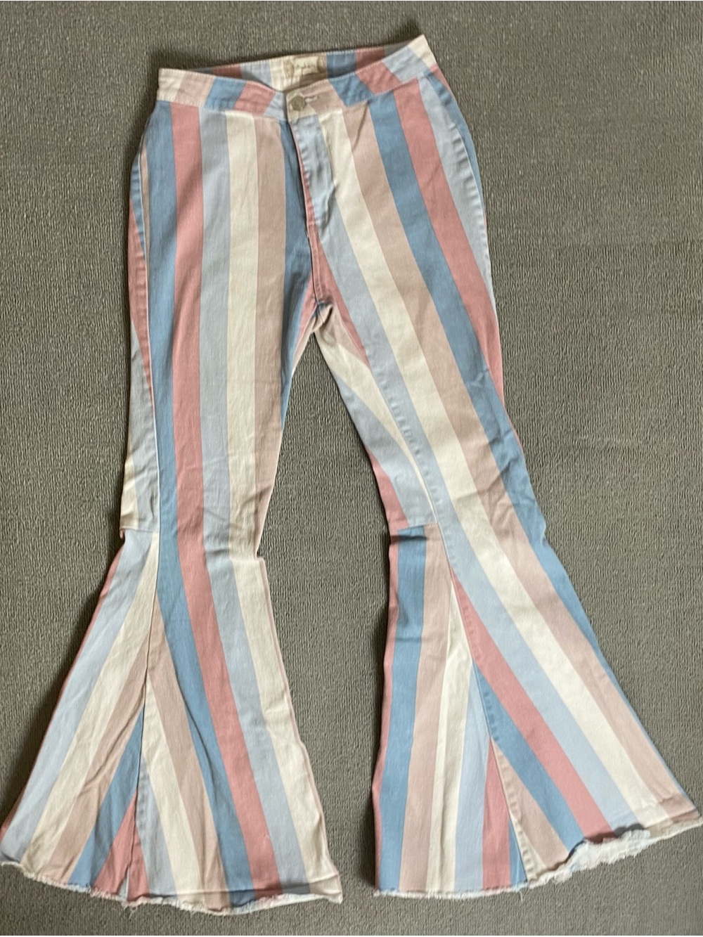 Altar'd State High Rise Bell Bottom Striped 70’s Style Flare Boho Festival Pants